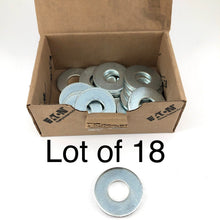 Load image into Gallery viewer, x18 Eaton Flat Washers 1" ID x 2.5" OD x 1/8" Thick - Zinc Plated
