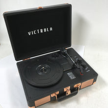 Load image into Gallery viewer, Victrola Black Rose Gold Portable Turntable Bluetooth (VSC-550BT)
