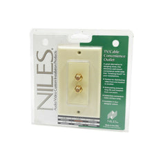 Load image into Gallery viewer, Niles F-2D Dual Cable Outlet Plate with F Connector Barrel (Bone)
